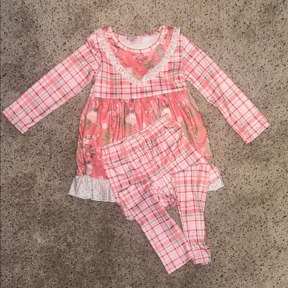 Pink Plaid Kids Pajamas